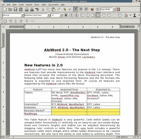 AbiWord 2.0.7